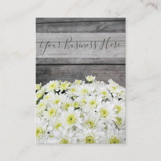 Carte De Visite Filles Floral Plante Panneaux en bois Jolie (Devant)