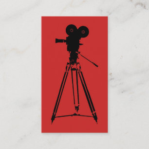 Carte De Visite Film Caméra Homme Rouge