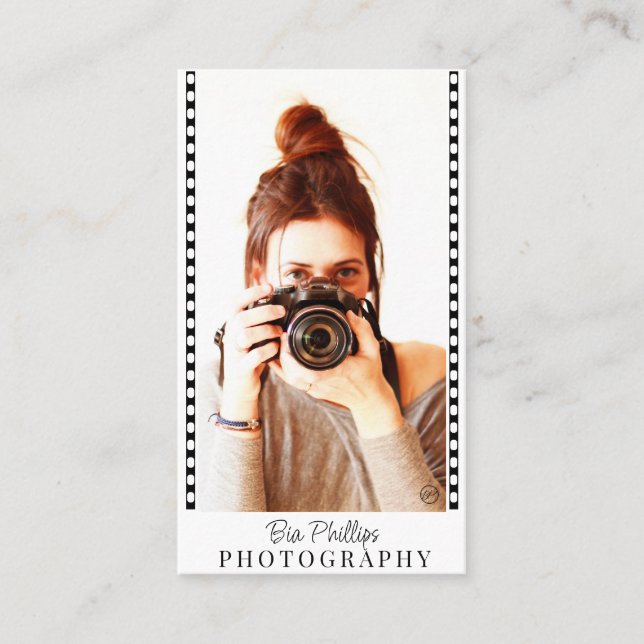 Carte De Visite Filmer votre photo et logo photo (Devant)