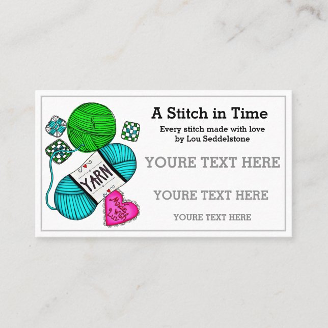 Carte De Visite Fils / Crochet / Knit (Devant)