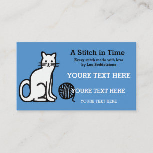 Carte De Visite Fils / Crochet / Knit Cat