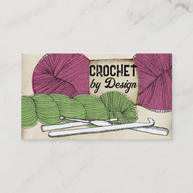 Carte De Visite Fils tordus à la main hank skein crochets (Devant)