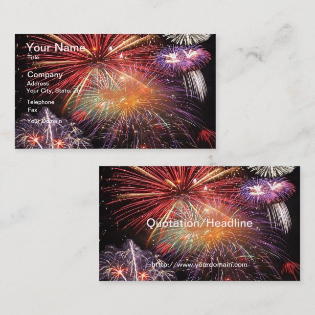 Carte De Visite Final de Feu d'Artifice (Devant / Derrière)