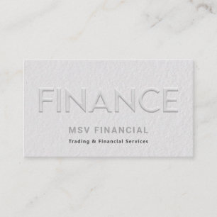 Carte De Visite Finance Faux Embossée Photo professionnelle modern