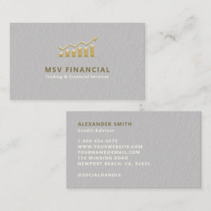 Carte De Visite Finance Faux Embossés Or Moderne Professionnel