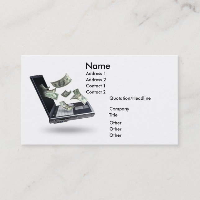 Carte De Visite Finances, argent (Devant)