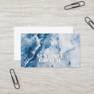 Carte De Visite Finances Banques Marbre bleu