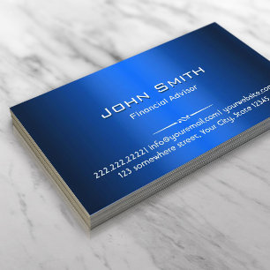 Carte de visite financier de conseiller en métal