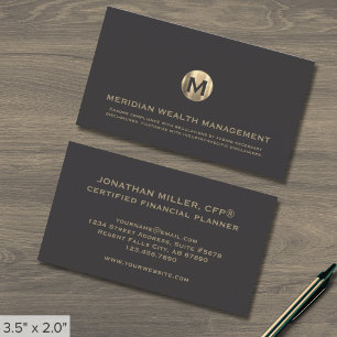 Carte de visite financier Gold Monogram