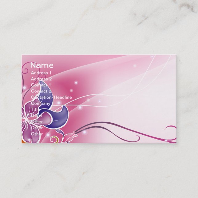 Carte De Visite Fine Cool mignonne Girl Retro Mode florale (Devant)