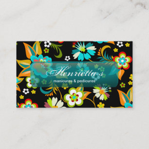 Carte De Visite Fine mignon Cool Girl Retro Floral Mode