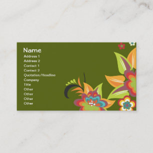 Carte De Visite Fine mignon Cool Girl Retro Floral Mode