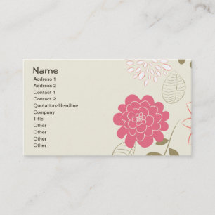 Carte De Visite Fine mignon Cool Girl Retro Floral Mode