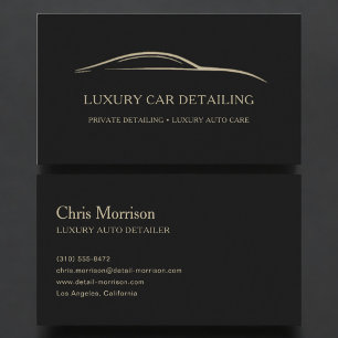 Carte De Visite Finition de luxe automobile Noir & Or