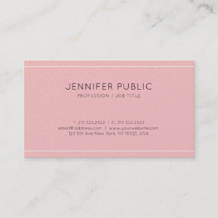 Carte De Visite Finition de perle élégante rose luxe de luxe