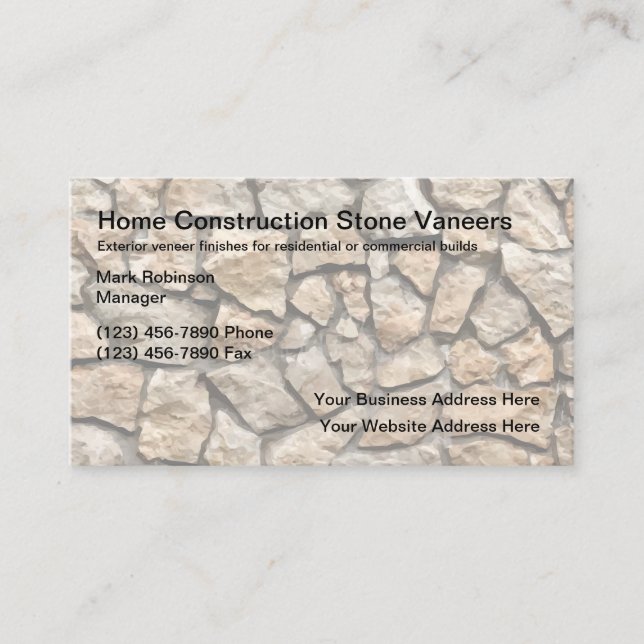 Carte De Visite Finition des installations de construction extérie (Devant)