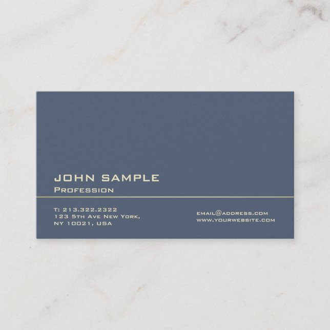 Carte De Visite Finition moderne de Pearl Blue Dark Blue (Devant)
