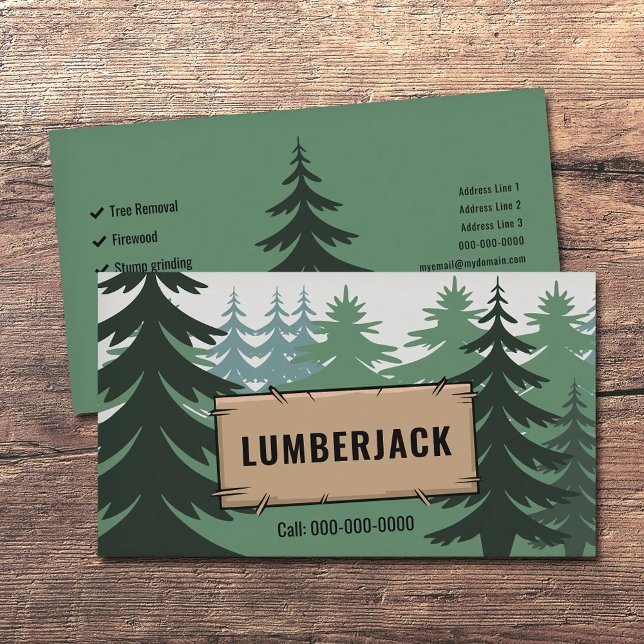 Carte De Visite Fir Forest - Lumberjack Services (Fir Forest - Lumberjack Services Business Card)