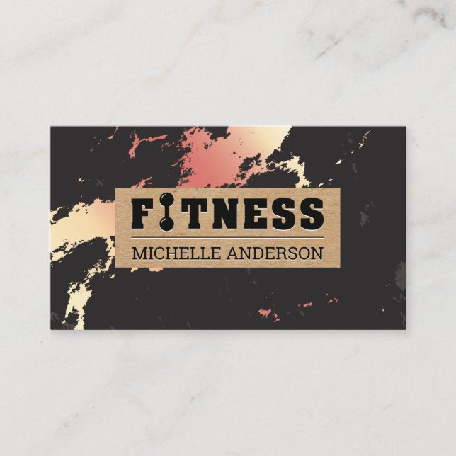 Carte De Visite Fitness | Marbre or Rose (Devant)
