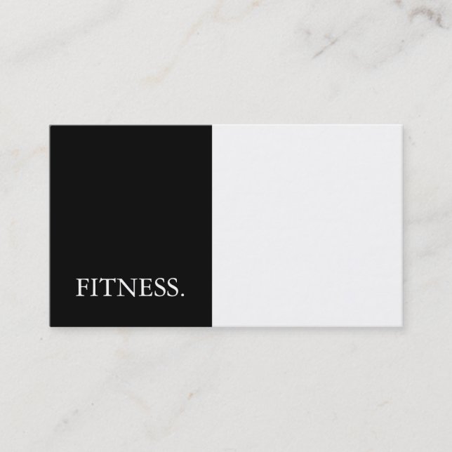 Carte De Visite Fitness moderne noir & blanc (Devant)