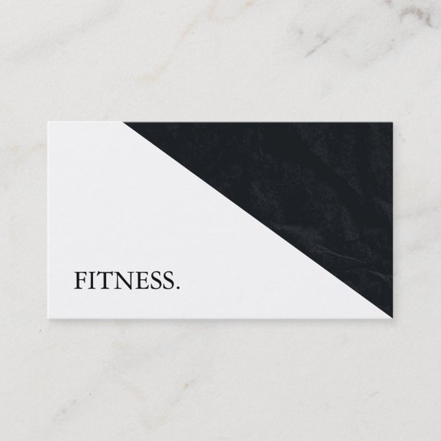 Carte De Visite Fitness moderne noir & blanc (Devant)