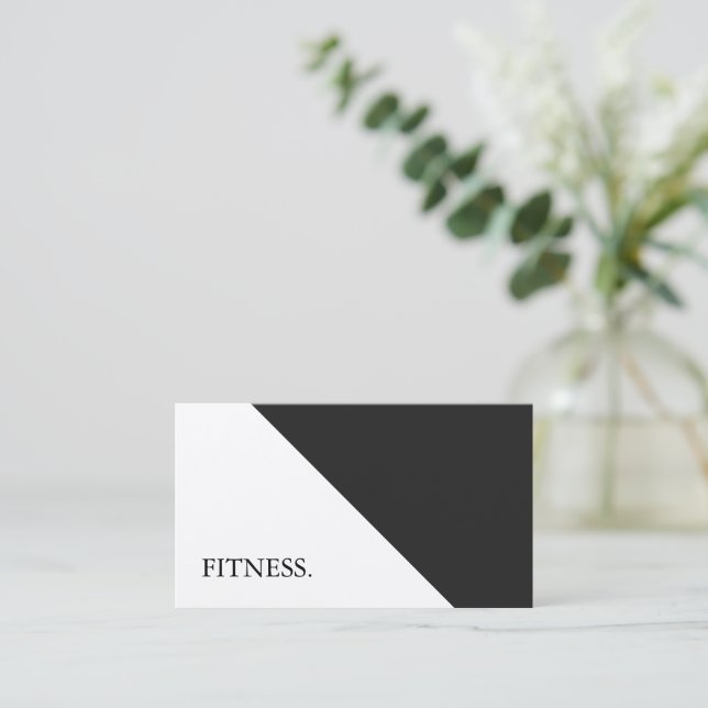 Carte De Visite Fitness moderne noir & blanc (Debout devant)