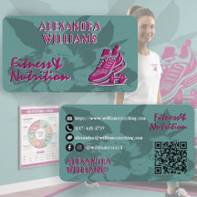 Carte de visite Fitness & Nutrition à motif frambo