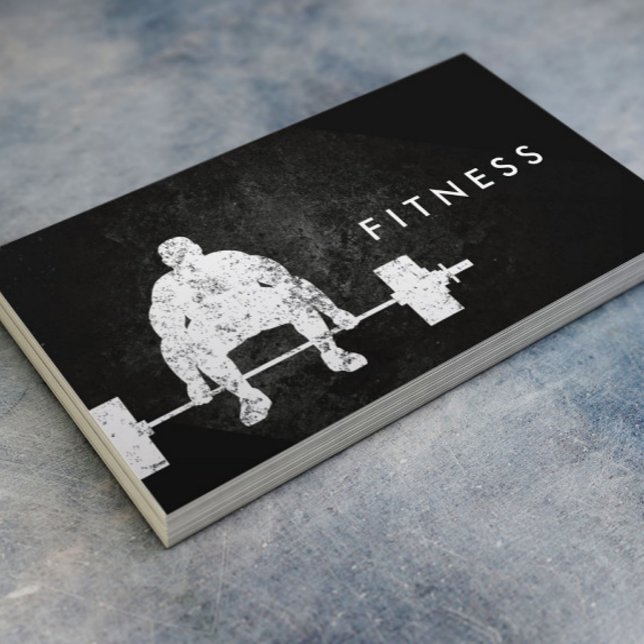 Carte De Visite Fitness Personal Trainer Bodybuilder Exercice Dark (Créateur téléchargé)
