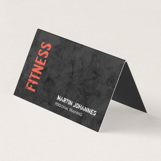 Carte De Visite Fitness Personal Trainer Bodybuilding Modern Grey (Devant)