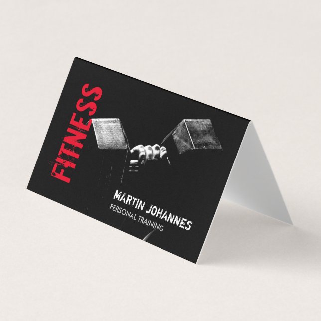 Carte De Visite Fitness Personal Trainer Bodybuilding Modern Sharp (Devant)
