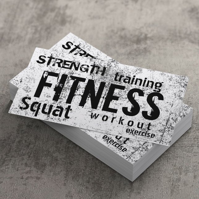 Carte De Visite Fitness Personal Trainer Cool Grunge Professional (Créateur téléchargé)