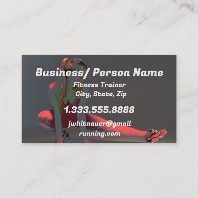 Carte De Visite Fitness Personal Trainer, Instructeur de Fitness B (Devant)