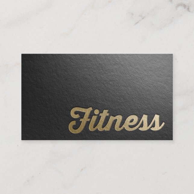 Carte De Visite Fitness Personal Trainer Minimal Black Gold Emboss (Devant)