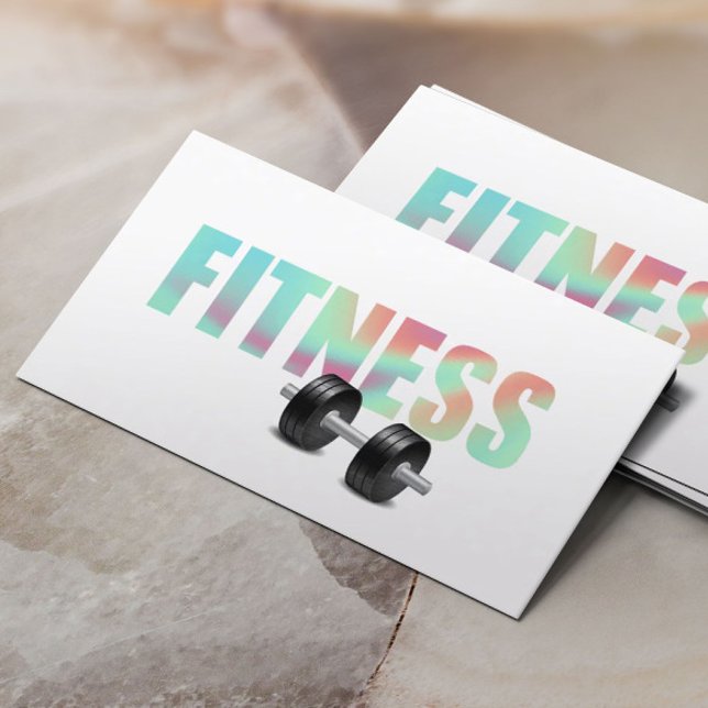 Carte De Visite Fitness Personal Trainer Typographie holographique (Créateur téléchargé)