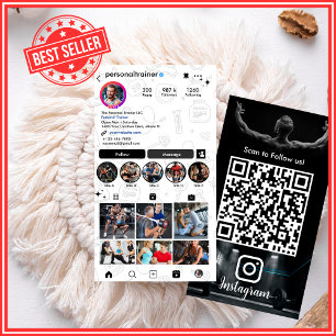 Carte De Visite Fitness Trainer Personnel Moderne & Instagram tend