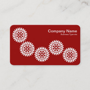 Carte De Visite Five Gears II - Blanc sur Ruby Red - Grey Back