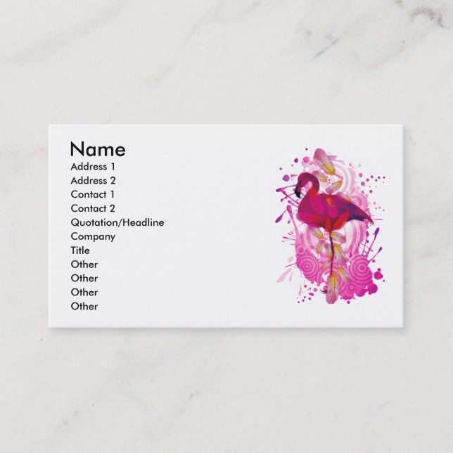 Carte De Visite Flamant rose (Devant)