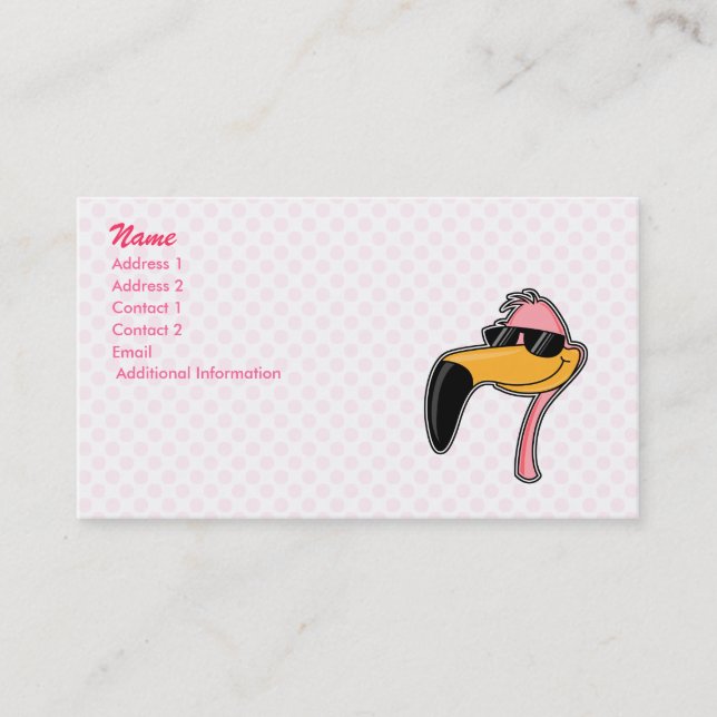 Carte De Visite Flamant rose d'amortisseur (Devant)