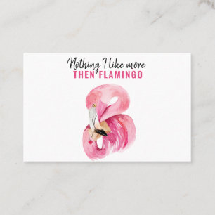 Carte De Visite Flamant rose d'aquarelle rose exotique moderne Cad