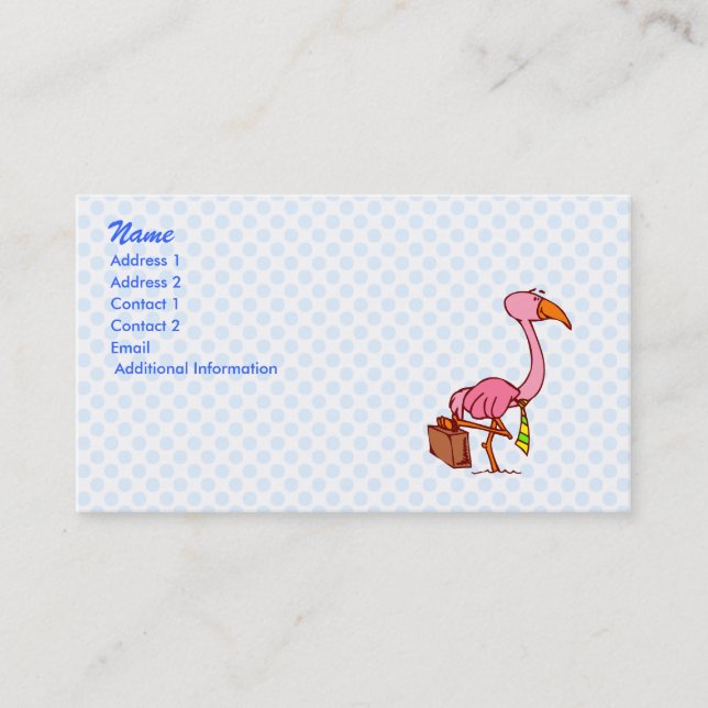Carte De Visite Flamant rose de Felix (Devant)
