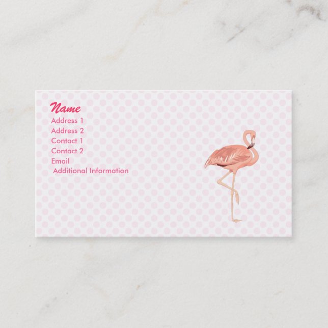Carte De Visite Flamant rose de Freddy (Devant)