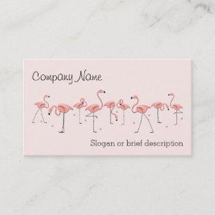 carte de visite Flamant rose ligne rose