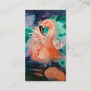 Carte De Visite Flamant rose pelucheux
