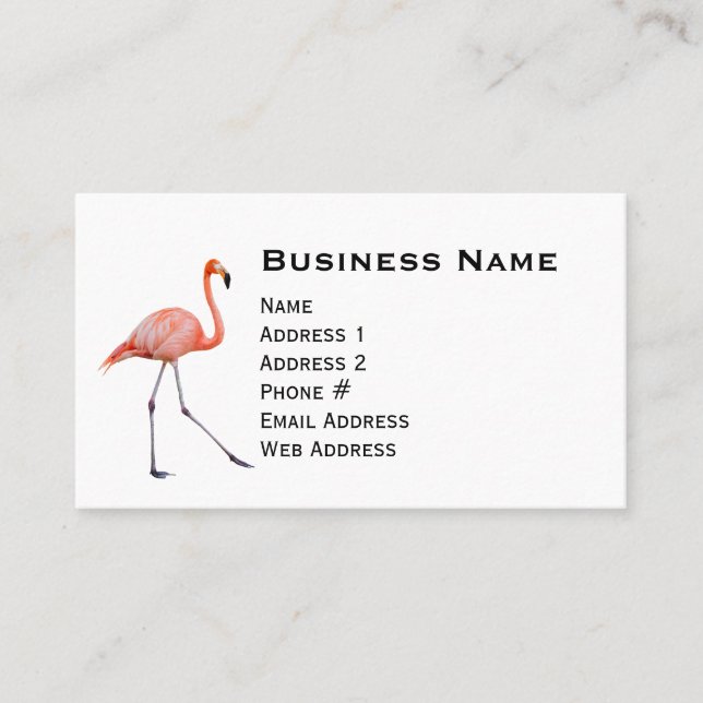 Carte De Visite Flamant rose rose (Devant)
