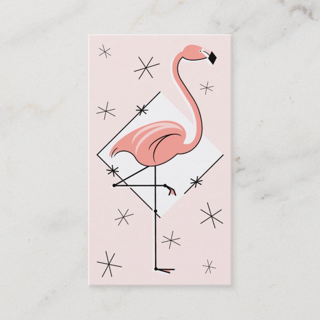 carte de visite Flamant rose rose diamant (Devant)