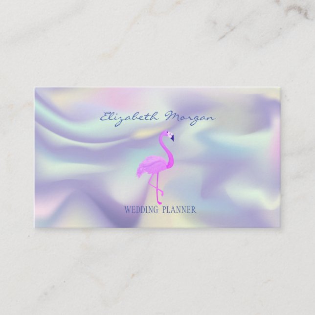 Carte De Visite Flamant rose rose professionnel, Holographie (Devant)