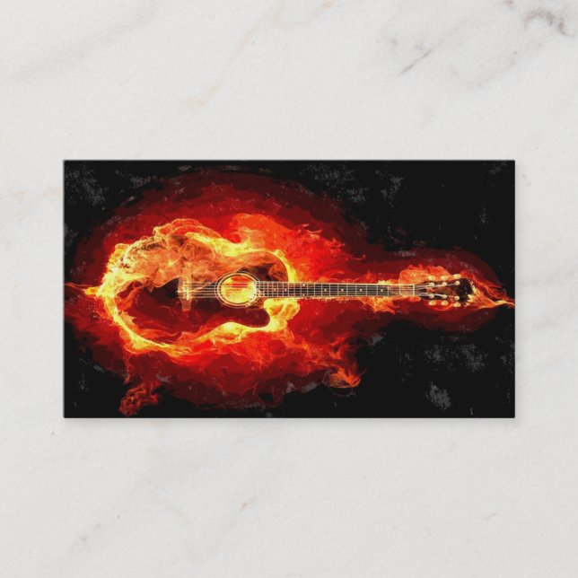 Carte de visite flamboyant de guitare (Devant)