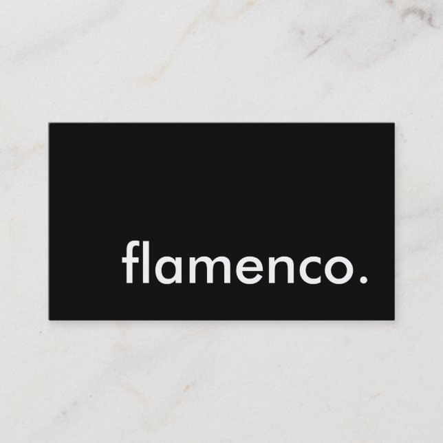 Carte De Visite flamenco. (Devant)