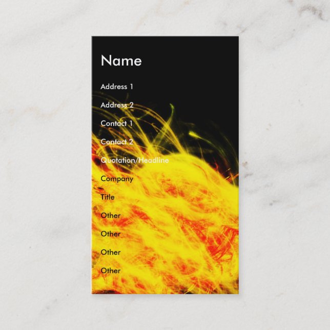 Carte De Visite Flames | (Devant)
