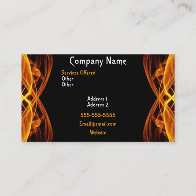 CARTE DE VISITE FLAMME FEU (Devant)